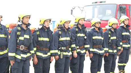 資源是我家，安全靠大家，義務消防隊進行實戰演練